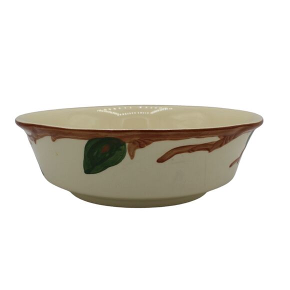 Vintage Franciscan Apple Pattern 9" Serving Bowl Hand Painted Farmhouse Pottery - Picture 2 of 7